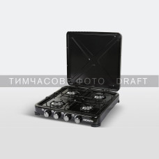 ARDESTO Gas Cooktop GTC-NS4014B, gas type LPG, 4 alum. burners, enamel body, painted grid, top lid, color: black